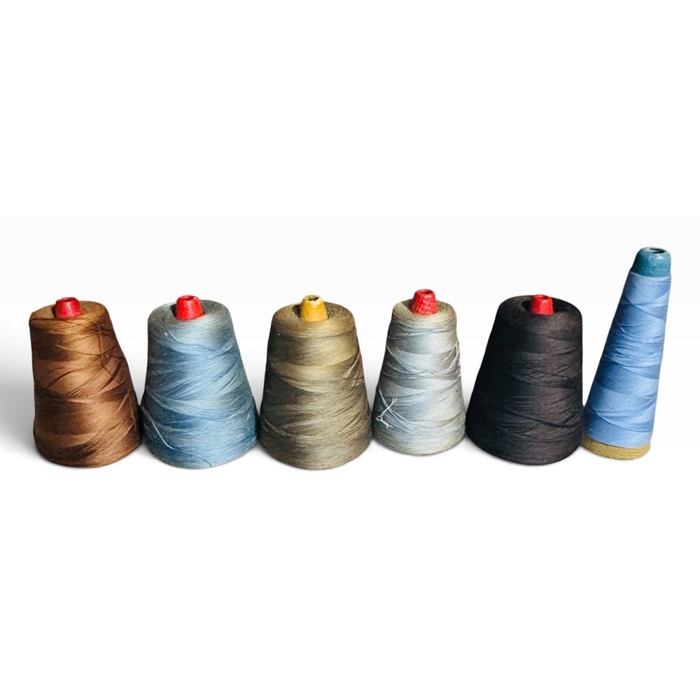 Vintage Ardmore Thorobred Industrial Thread Cones Lot 6pc Cotton Mixed Colors